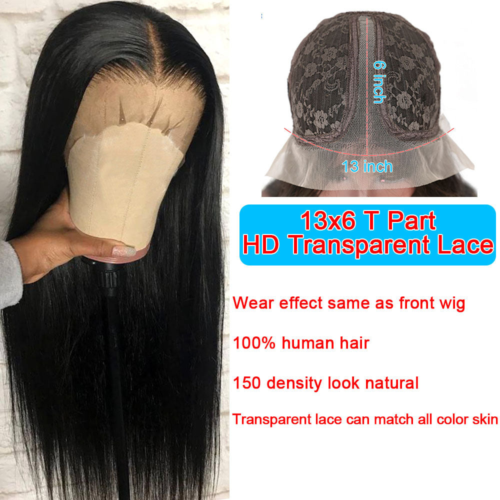 Lifelike Long Straight Hair Wig - Half Hand-Woven, Heat-Dyeable, High-Temperature Fiber