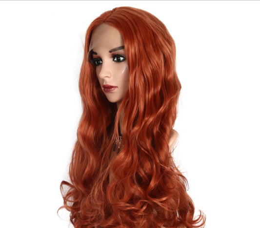 Luxurious Golden Brown Long Curly Wig | 26-inch Medium Length with Breathable Cap