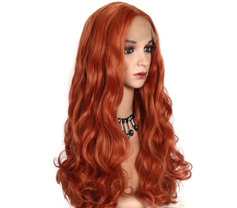 Luxurious Golden Brown Long Curly Wig | 26-inch Medium Length with Breathable Cap
