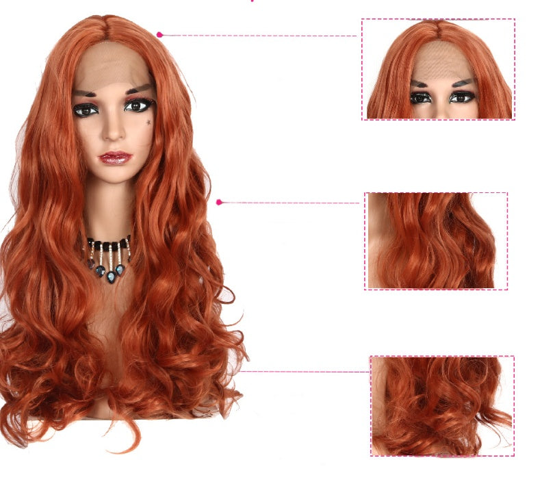 Luxurious Golden Brown Long Curly Wig | 26-inch Medium Length with Breathable Cap