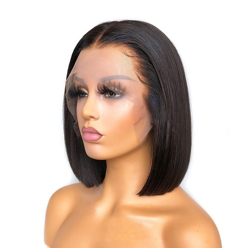 Luxurious Human Hair Bob Wigs – Real Lace Headband, Natural Silk, 13A Quality1