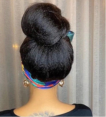 Luxurious Real Hair Ice Silk Headband Wig | Medium-Long Yaki Upside Down Style2