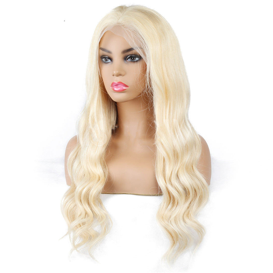 Luxurious Semi-Lace Real Hair Wig in Blonde - Versatile Medium and Long Lengths1