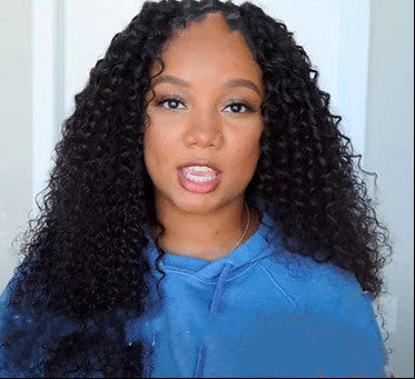Luxurious V-Shaped Curly Human Hair Headband | High-Density, Versatile Styling1