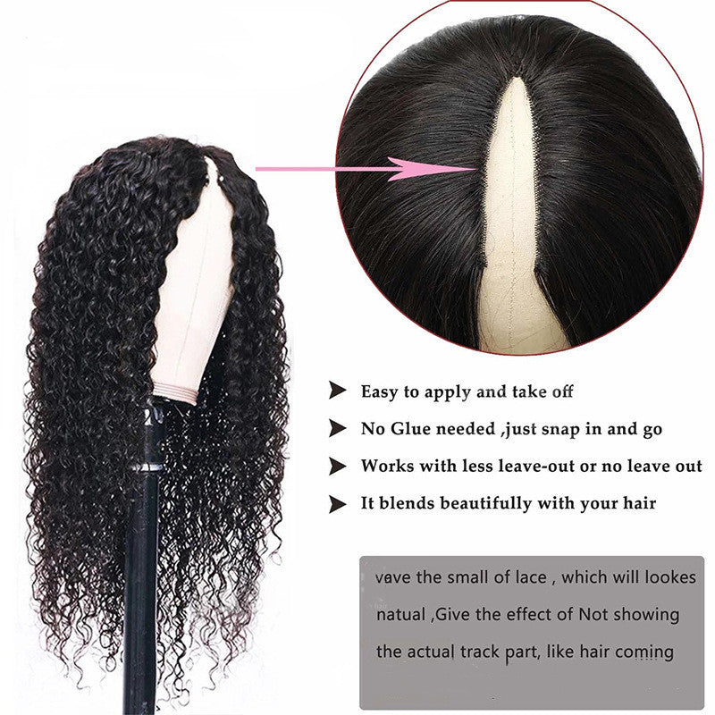 Luxurious V-Shaped Curly Human Hair Headband | High-Density, Versatile Styling4
