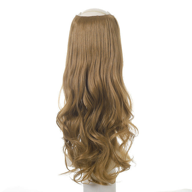 Luxurious Wavy U-Part Clip-In Wig | Long Blonde Black Synthetic Hairpieces