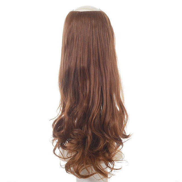 Luxurious Wavy U-Part Clip-In Wig | Long Blonde Black Synthetic Hairpieces