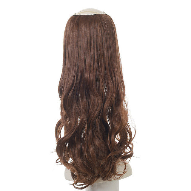 Luxurious Wavy U-Part Clip-In Wig | Long Blonde Black Synthetic Hairpieces