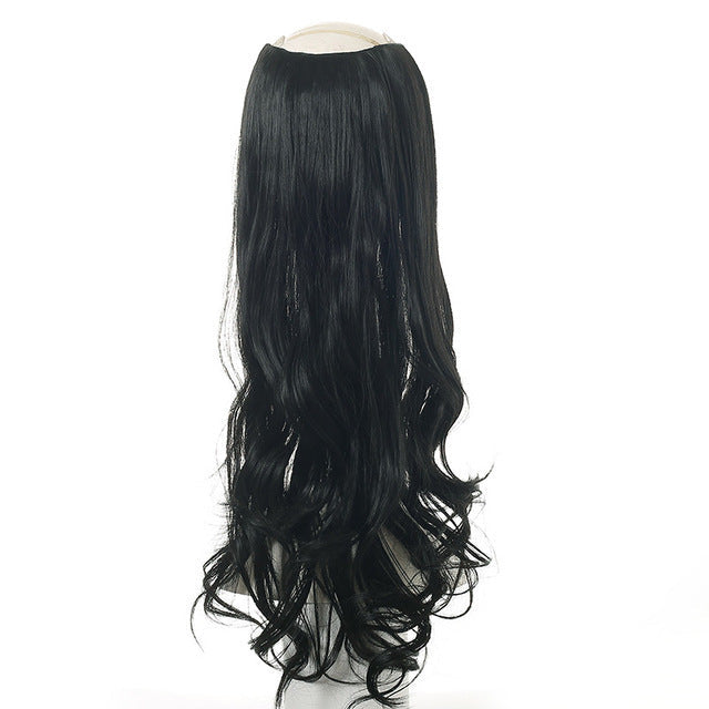 Luxurious Wavy U-Part Clip-In Wig | Long Blonde Black Synthetic Hairpieces