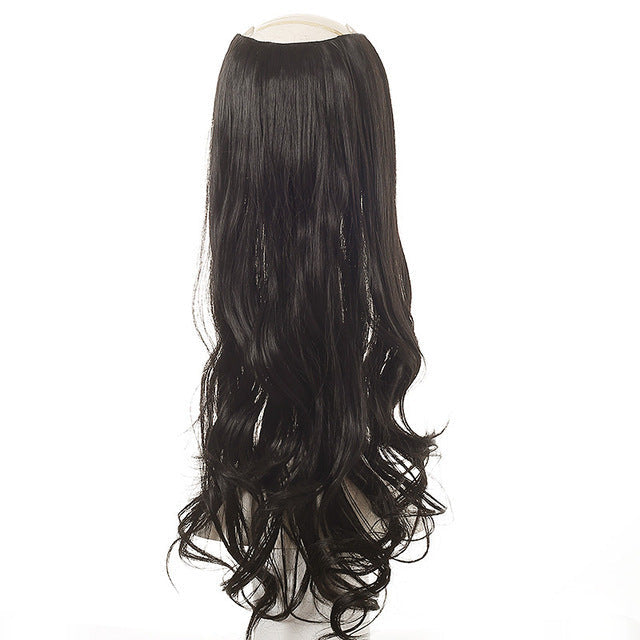 Luxurious Wavy U-Part Clip-In Wig | Long Blonde Black Synthetic Hairpieces