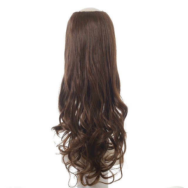 Luxurious Wavy U-Part Clip-In Wig | Long Blonde Black Synthetic Hairpieces