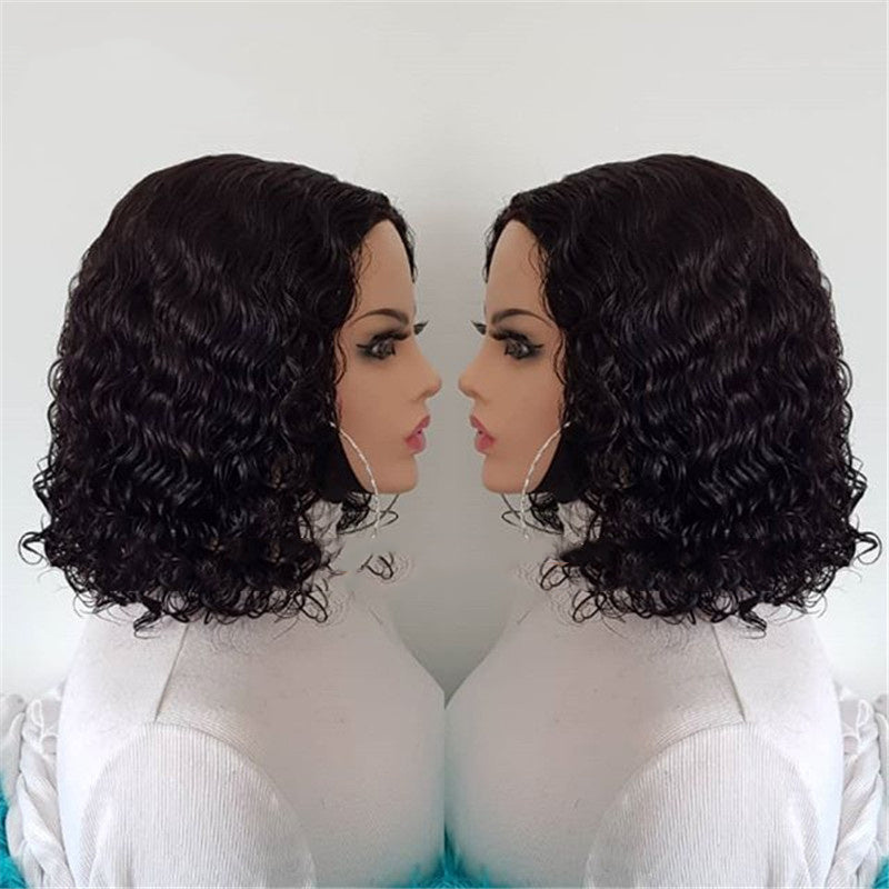 Luxury BOB Kinky Curly Wig with Qi Bangs - 7A Virgin Hair for Women3