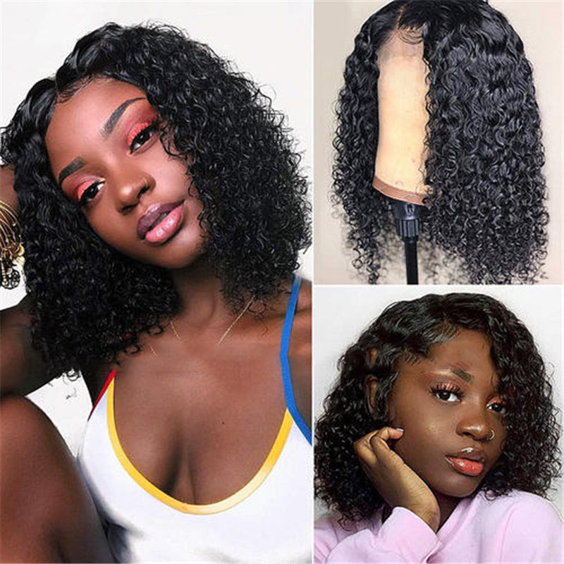 Luxury BOB Kinky Curly Wig with Qi Bangs - 7A Virgin Hair for Women4