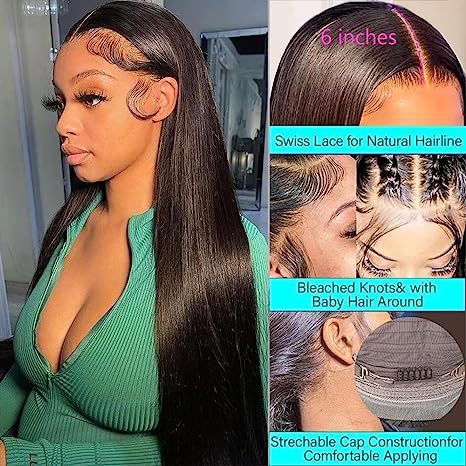 Luxury Front Lace Human Hair Wig - Versatile & Customizable Lengths from 12" to 32"8