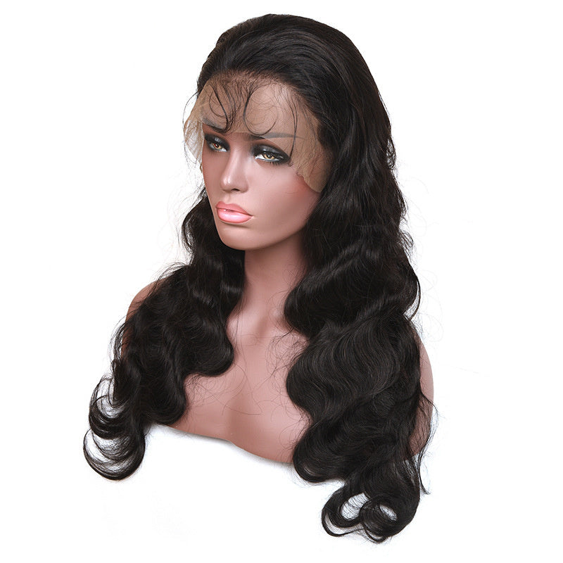 Medium-Length Real Hair Wig – Hand-Woven, Customizable Bangs, 150%-210% Density1