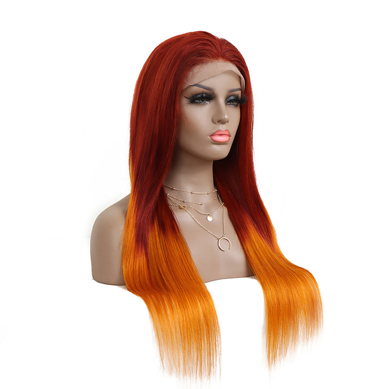 Medium-Long Straight Real Hair Wig – Customizable Bangs, 150%-210% Density, Dyeable, Available in 10 to 30 Inches3