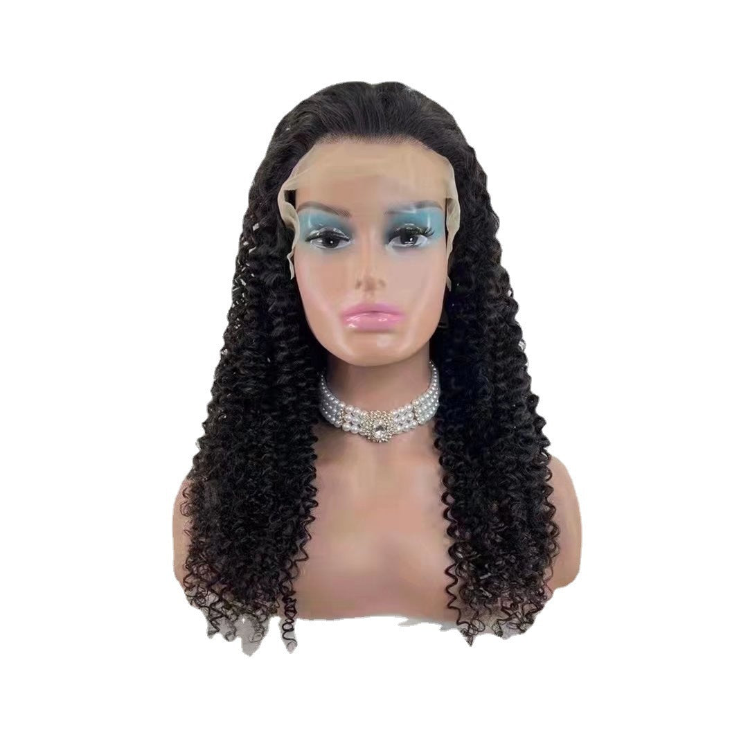Medium Long Human Hair Wig - Half Hand-Woven, Dyeable with Versatile Bangs
