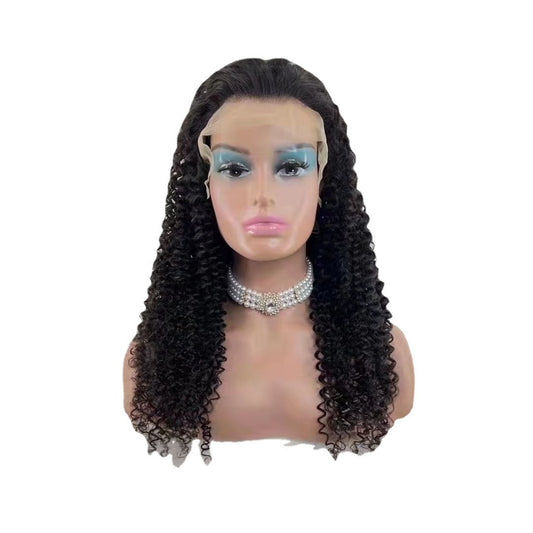 Medium Long Human Hair Wig - Half Hand-Woven, Dyeable with Versatile Bangs