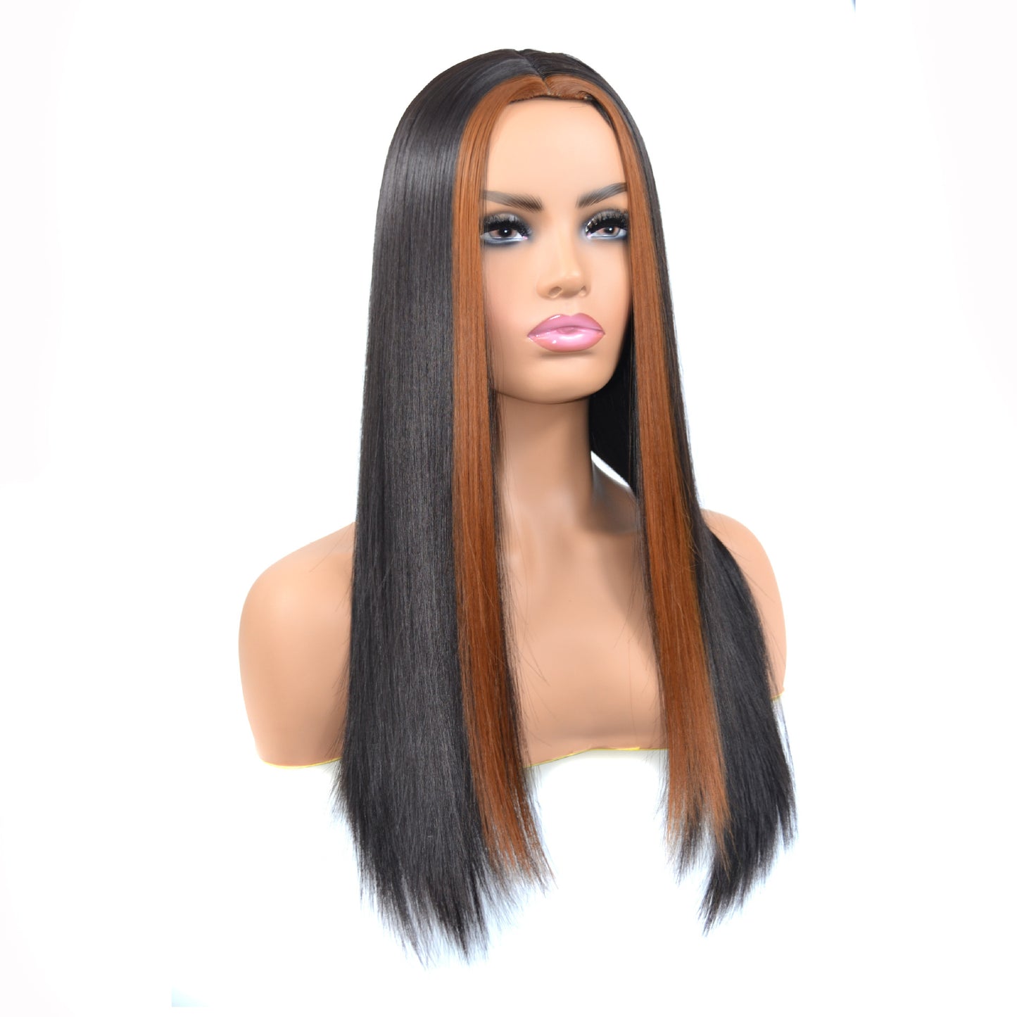 Natural Front Lace Highlight Wig 13x5x1 | Straight Medium-Length 1B/27