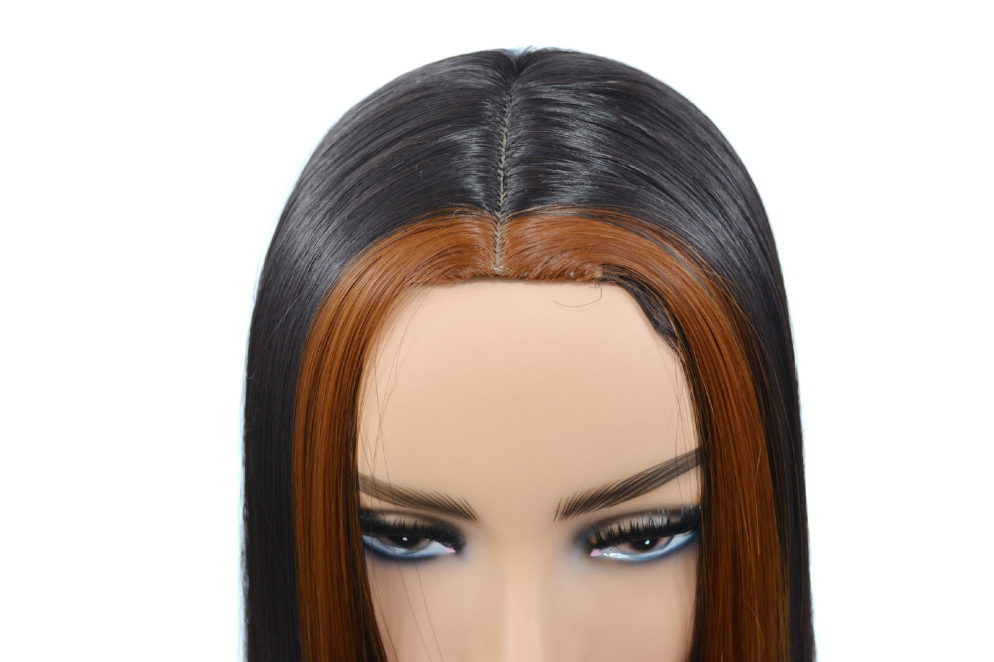 Natural Front Lace Highlight Wig 13x5x1 | Straight Medium-Length 1B/27