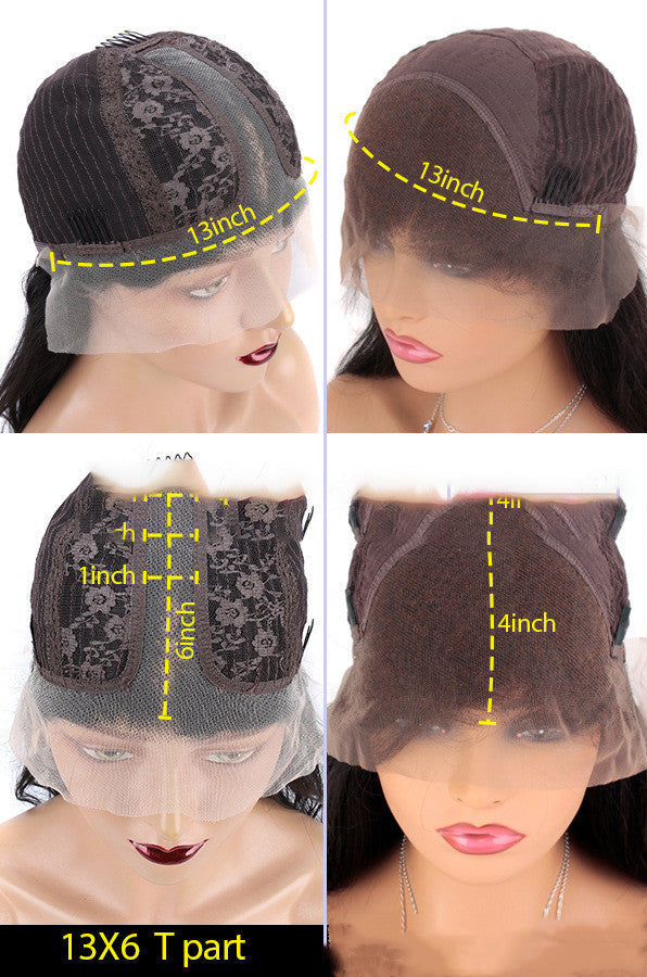 Natural Medium-Length Real Hair Wig - T-Shaped & Front Lace Options in 1B/Light Brown3