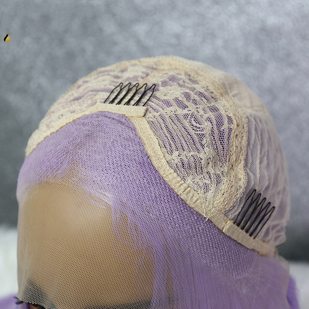 Natural Purple Front Lace Wig for Women – High-Temperature Fiber