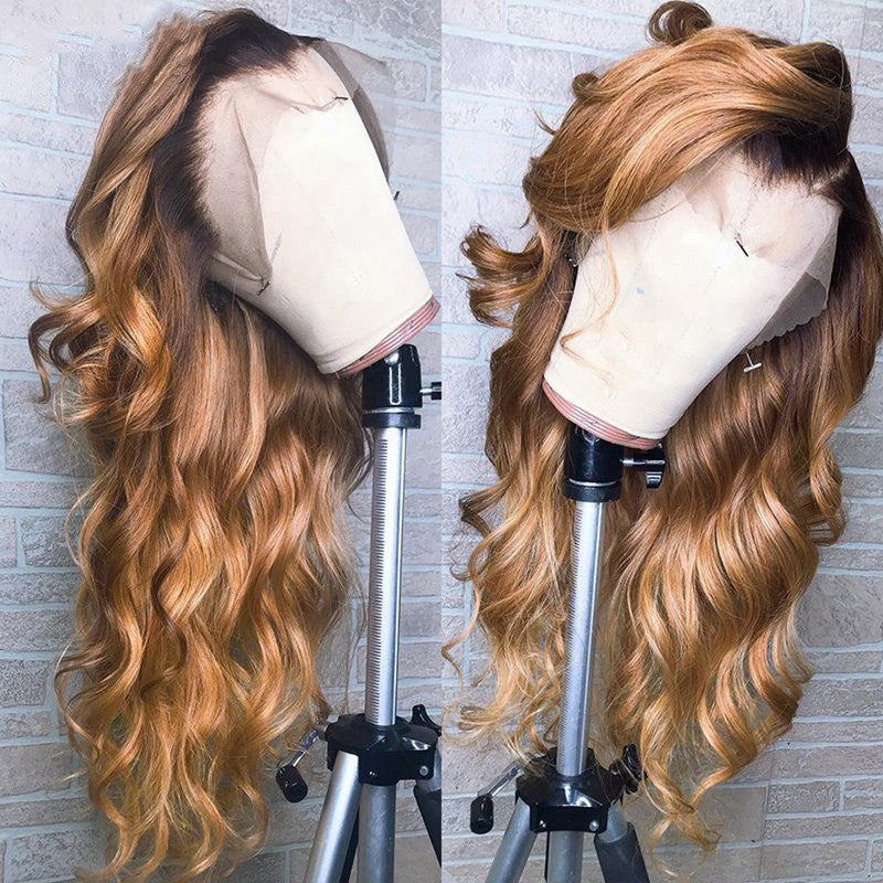 Ombre Lace Front Wig - Human Hair, Colorful Medium to Long Length2
