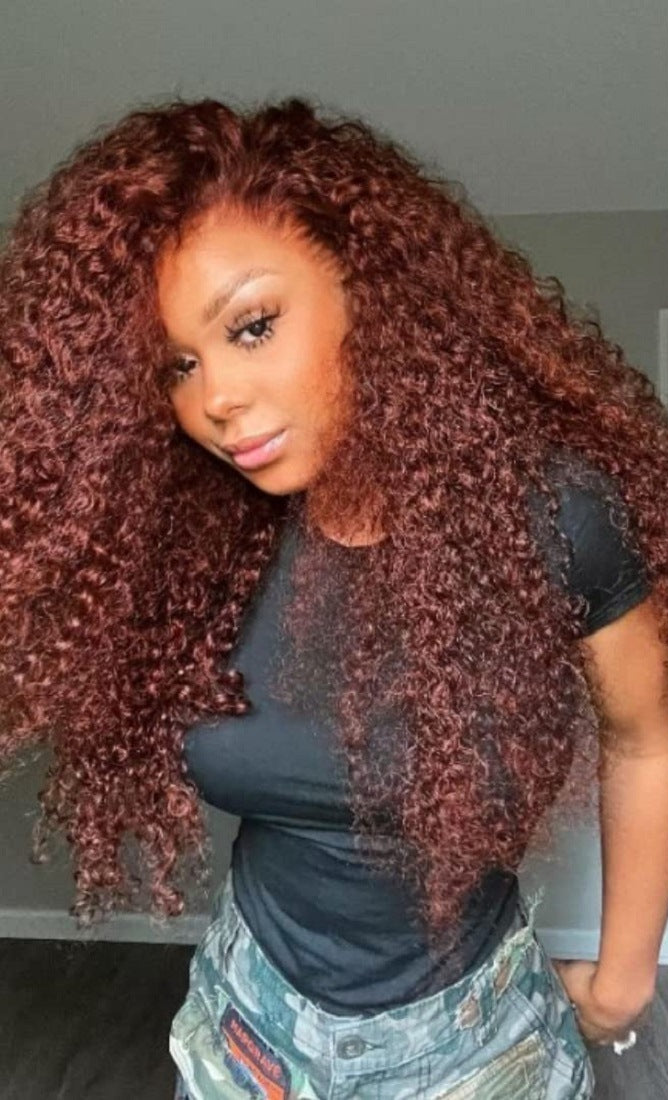 Premium Half-Handmade Long Curly Wig - Hot Dye-Friendly, High-Temperature Fiber