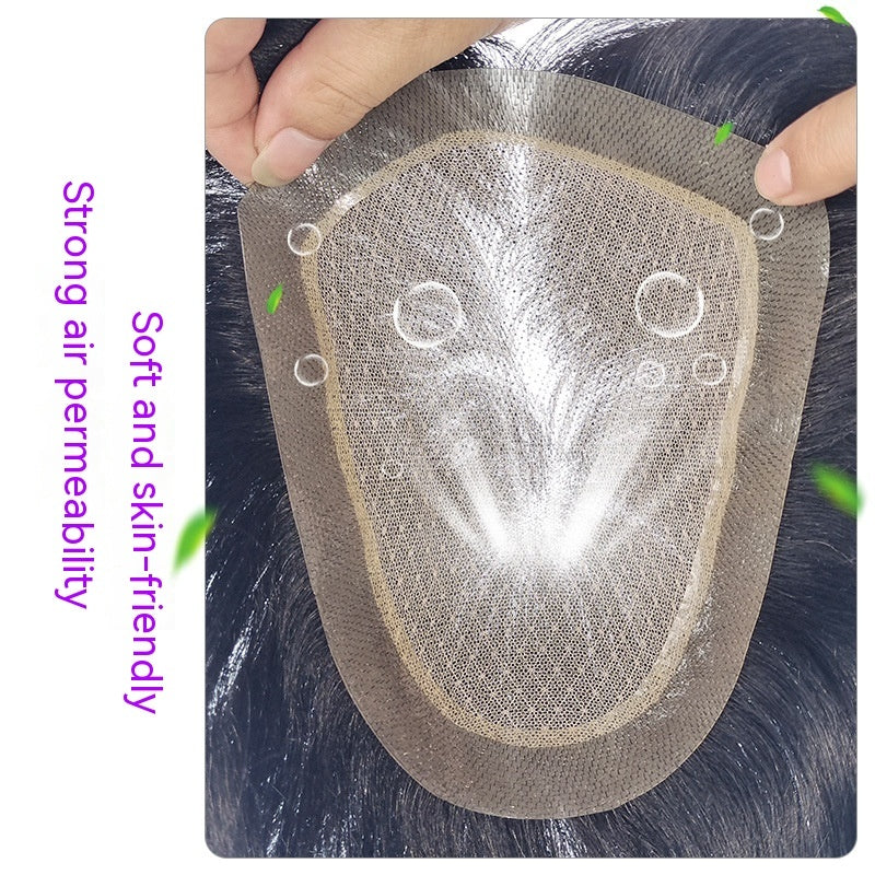 Premium Hand-Woven Natural Black Human Hair Wig for Men2