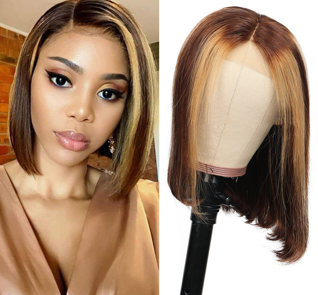 Premium Real Hair Bob Wig in Piano Color | 8-16 Inch Versatile & Stylish6