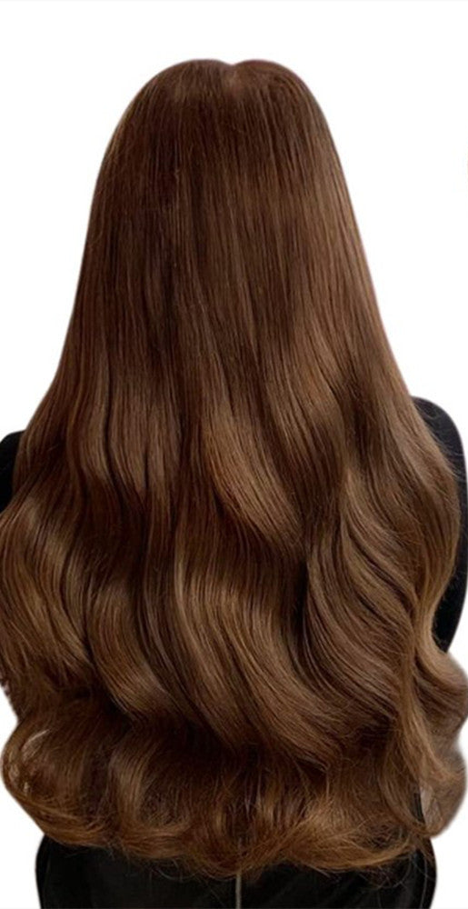Real Hair Medium-Long Straight Hairpiece - Customizable Lengths & Color for Any Skin Tone