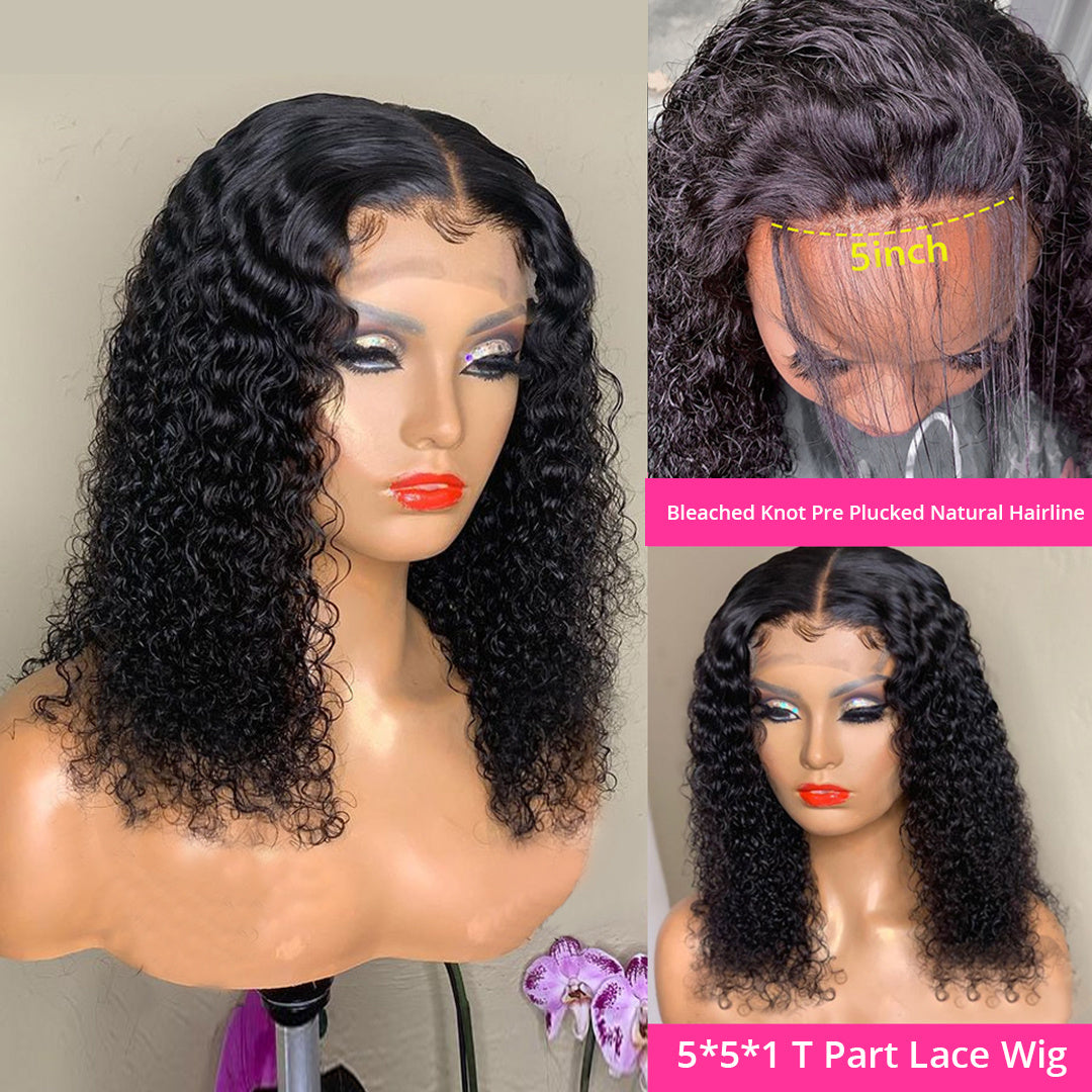 Real Hair Short Curly Wig – Easy-to-Wear Human Hair Wig with 13x4 & 4x4 Lace, Multiple Lengths