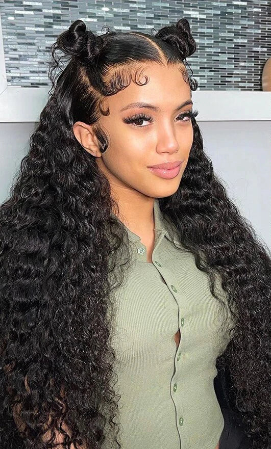 Deep Wave Transparent Lace Wig – Virgin Human Hair, Natural and Voluminous