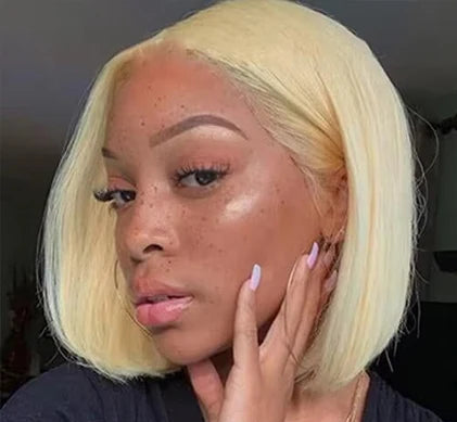 Straight Hair Wig – Short Length, Transparent Swiss Lace