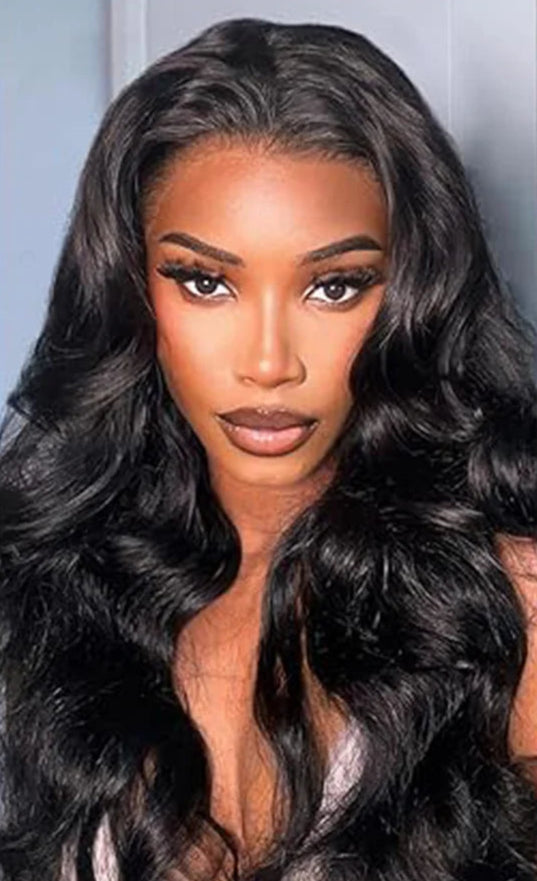 26+ Inch Body Wave Transparent Lace Front Wig – 100% Human Hair, Hand-Tied