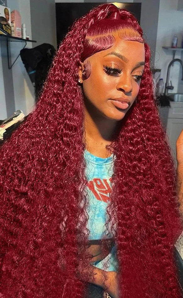 Long 26+ Inch Deep Wave Lace Front Wig – Transparent Swiss Lace, 100% Human Hair