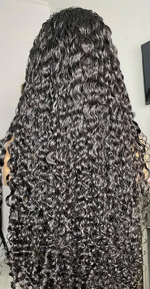 Long Deep Wave Lace Front Wig – 26+ Inch Hair, Swiss Lace, Transparent Lace Closure