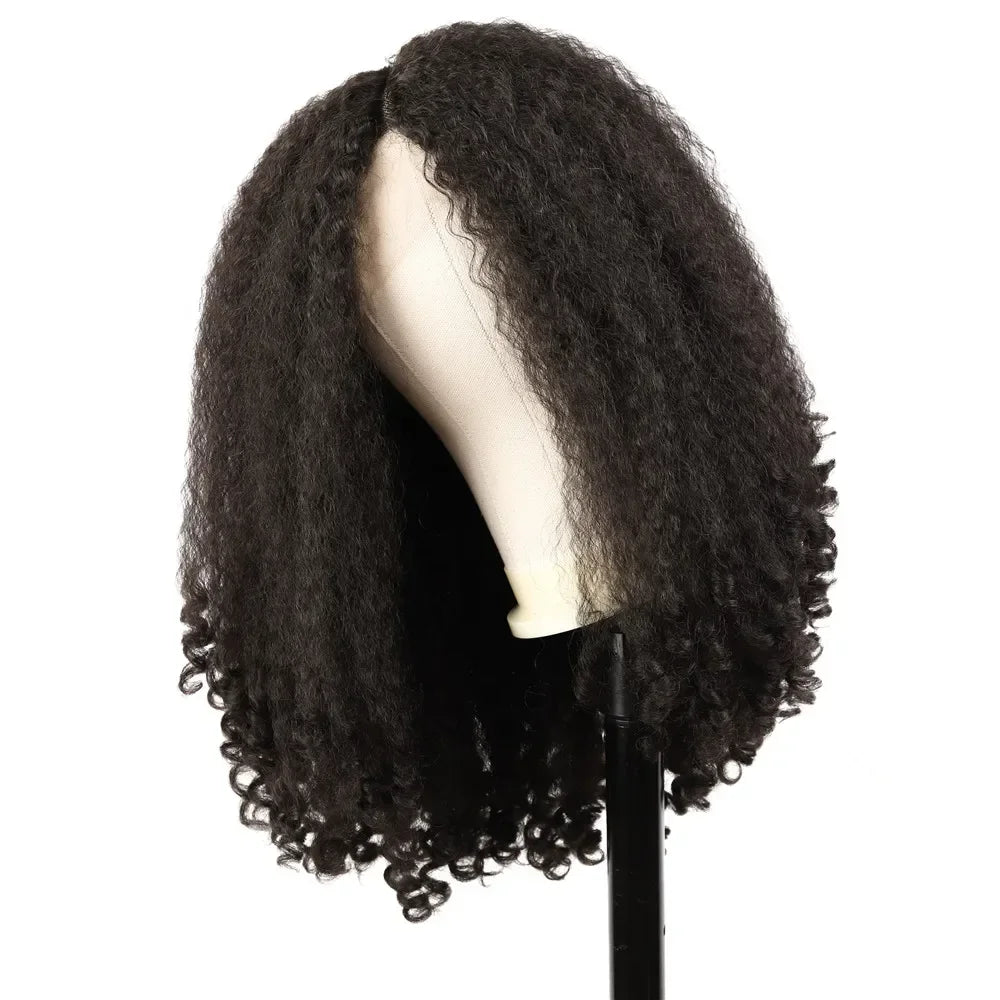 20-Inch Curly Lace Front Wig – Natural Brown Medium-Length Wig for Daily Wear
