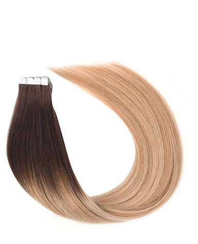 100% Natural Remy Mini Tape In Hair Extensions – 12" to 24" Straight, Ombre & Balayage Colors, Reusable