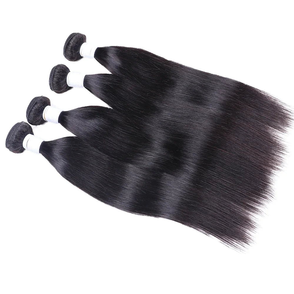 100% Straight Human Hair Weave – Dyeable, Permable, and Chemical-Free Extensions"