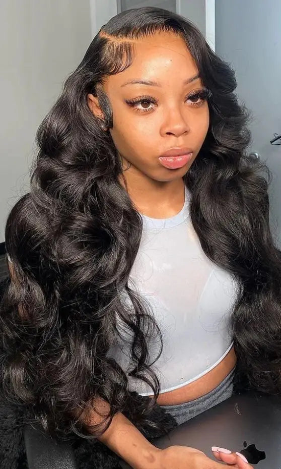 Long Body Wave Lace Front Wig – 26+ Inch Hair, Swiss Lace, Transparent Lace Closure