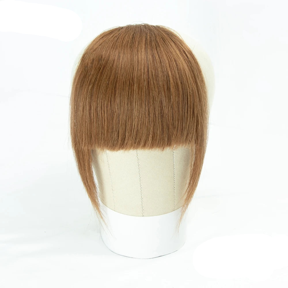 Isheeny 100% Natural Human Hair Clip-In Blunt Cut Bangs – Lightweight Fringe Extensions