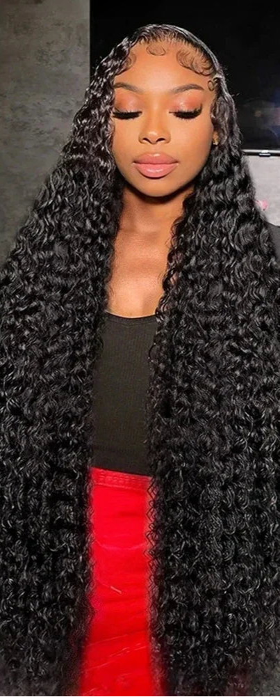 Water Wave Lace Front Wig – 18-24 Inches, Pre-Plucked, Transparent Lace, Natural Look