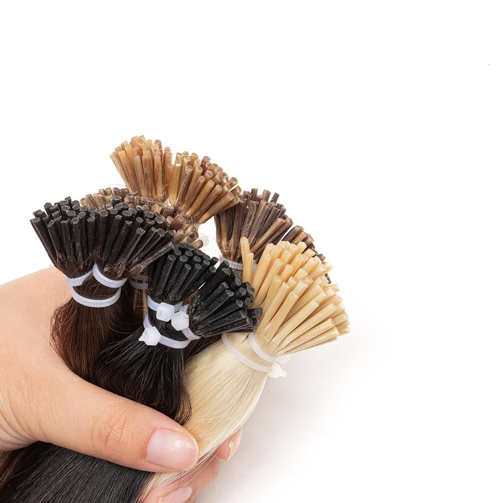 Straight I-Tip Hair Extensions – 0.6g/Strand, Natural Look with 35-45% Longest Hair Proportion