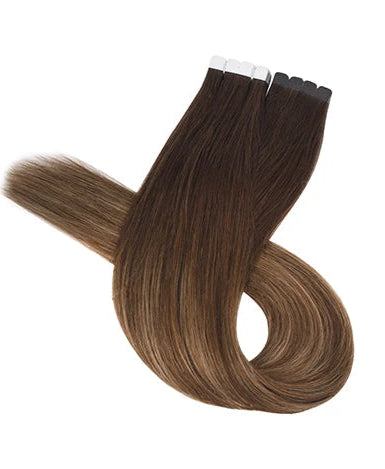 Neitsi Mini Tape-In Human Hair Extensions | Straight Skin Weft | Black, Brown & Blonde | 100% Real Hair | 12-18 Inches
