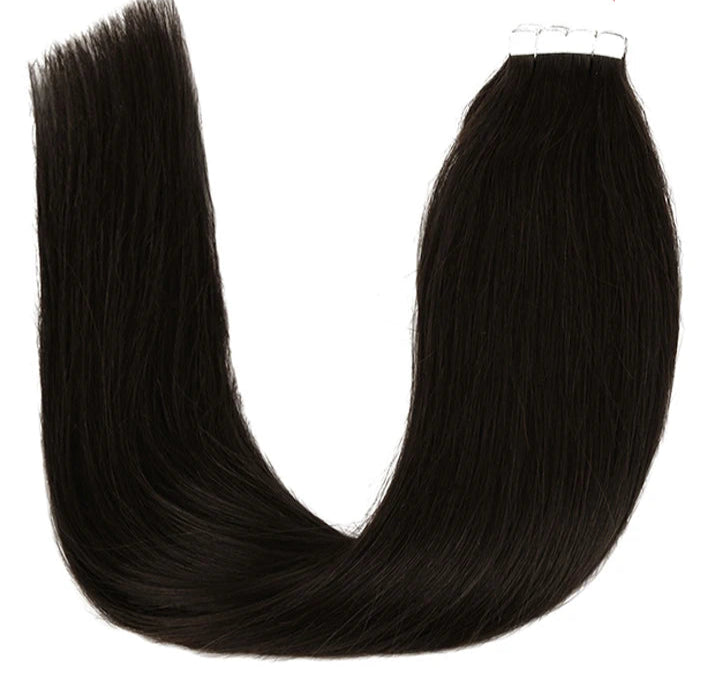 ZURIA Mini Tape-in Hair Extensions – Human Hair, Seamless, Invisible, Hypoallergenic (12-24 Inch)