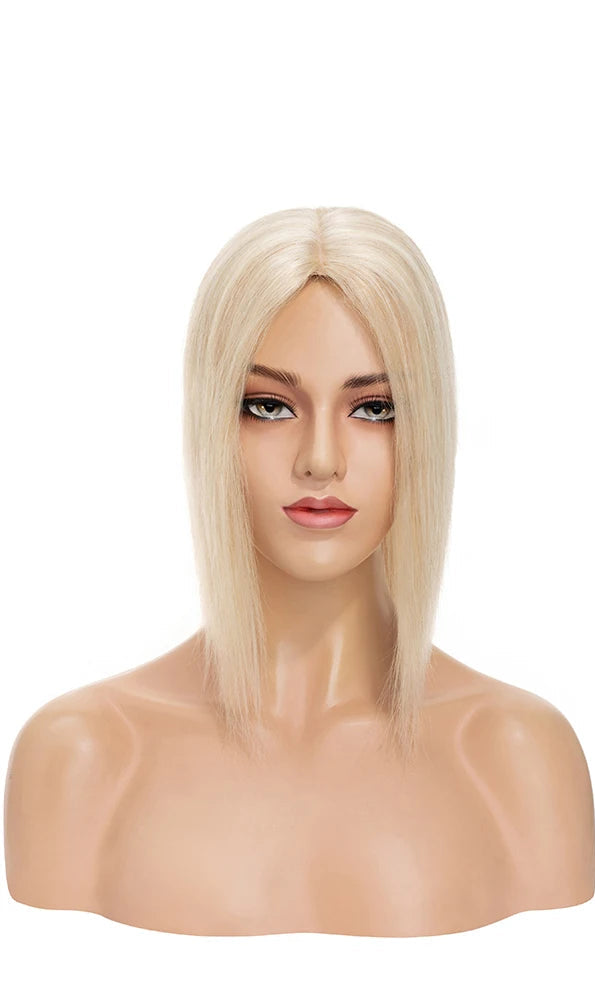 Premium Human Hair Topper – Silk Base, Straight Texture, 13 Color Options