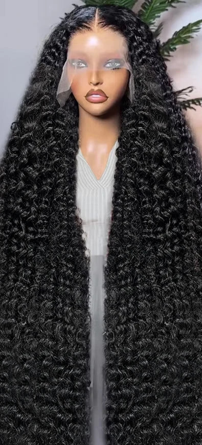 Le Mythe 13x4/13x6 Deep Wave Lace Front Wig – 100% Human Hair, 26+ Inches, Pre-Plucked Hairline