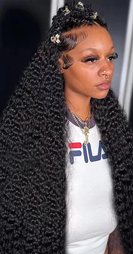 26-Inch Deep Wave Lace Wig – Transparent Swiss Lace with Versatile Frontal Options