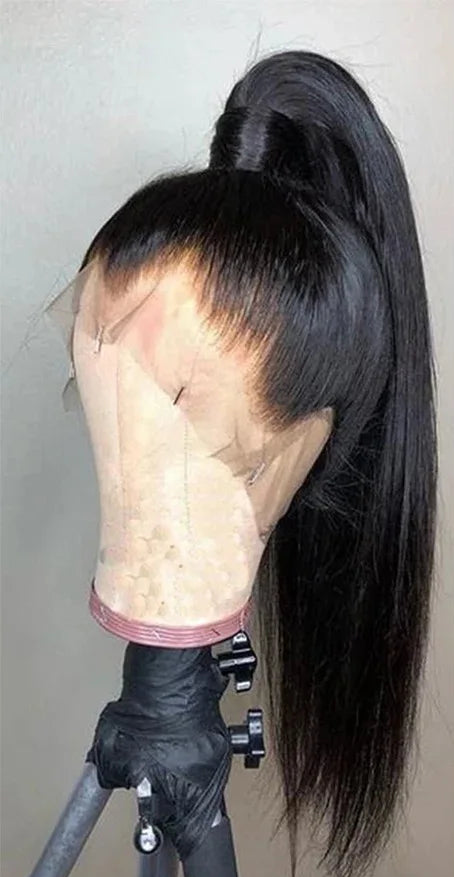 360 Full Lace Bone Straight Wig – Long 26+ Inches Human Hair, Pre-Plucked Hairline